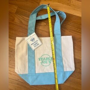 Trader Joe’s pastel Blue mini Canvas Tote Bag #4